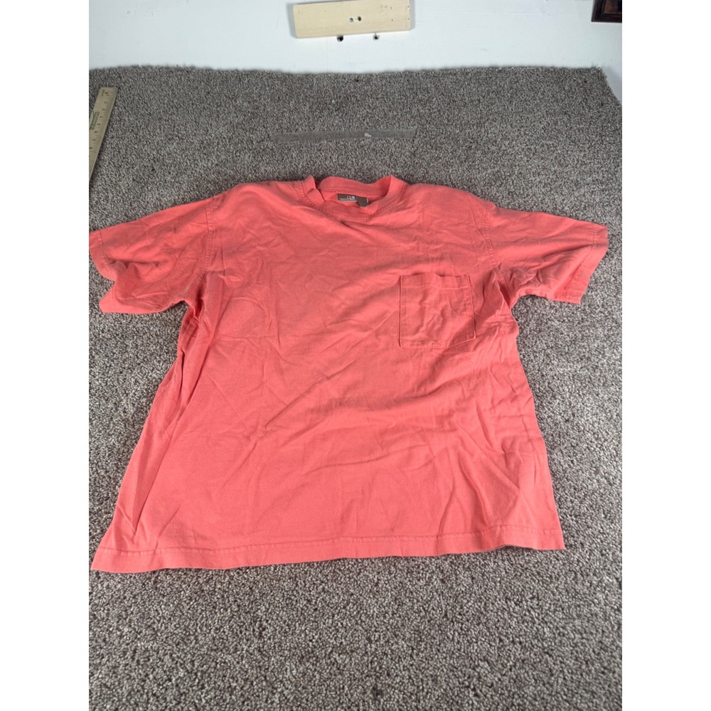 French Kappu Mens Coral Pink Short Sleeve Pocket T-Shirt Crewneck Size XL